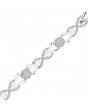 Reef Knot and Round Design Pave set Diamond Bracelet in 18ct White Gold
